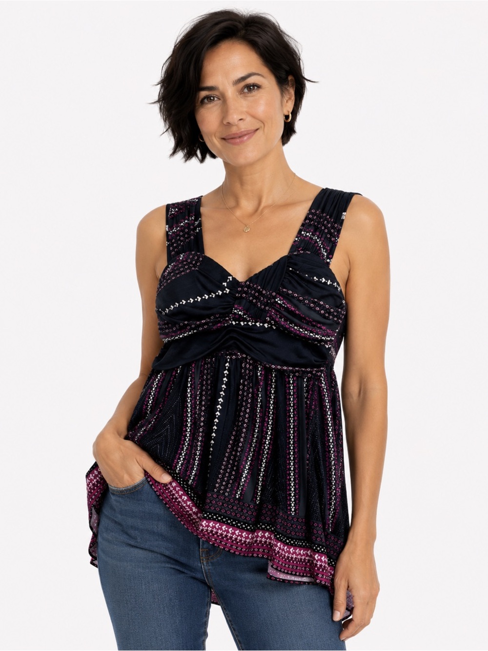 Kouture by Kimora Chic Black and Pink Women's Tunic Top